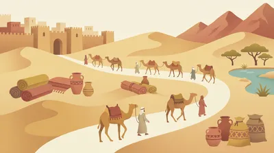 Silk Road trade across Central Asia