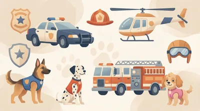 Paw Patrol: pups, vehicles, and jobs