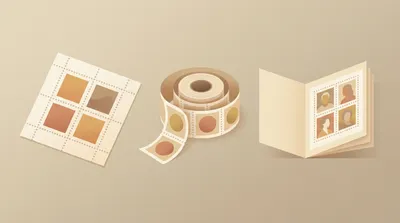 Stamp formats: sheets, coils, and booklets
